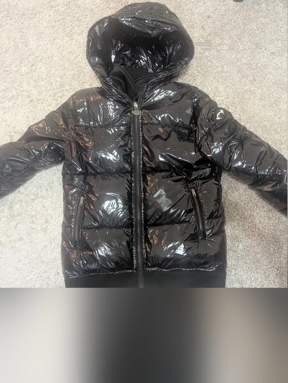 Appaman Black Shiny Puffer Jacket with Hood